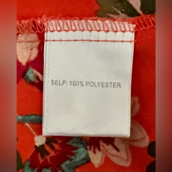 Women’s Plus Size 1X Orange Floral Blouse - Picture 3 of 3